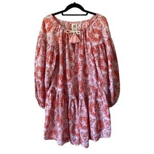Aish Floral Mini Dress Red